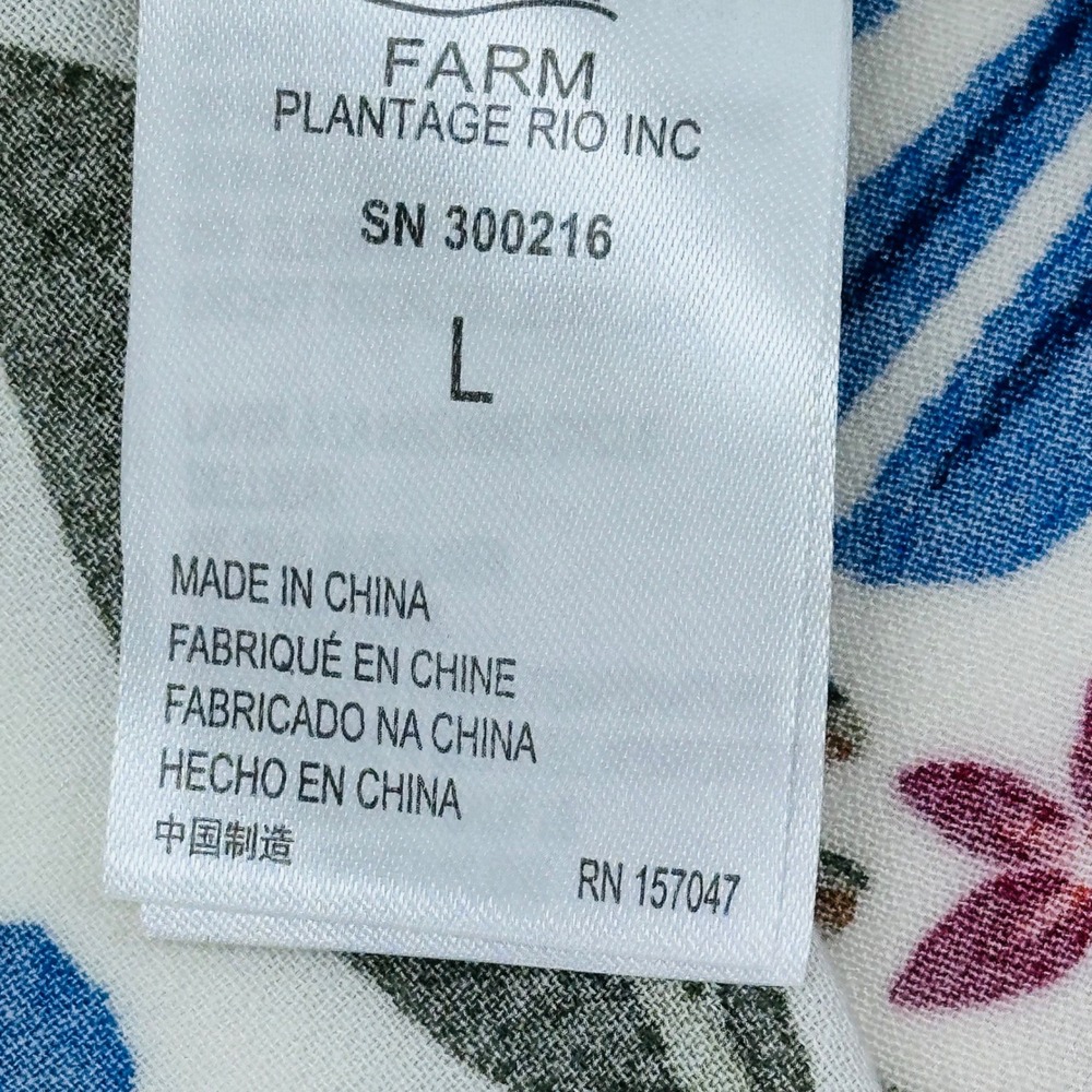 Farm Rio NWT Off-White Macaw Flight Maxi Dress Tropical Bird Print Long Sleeve L - Picture 7 of 16
